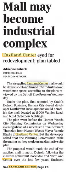 Eastland Center (Eastland Shopping Center, Eastland Mall) - Redevelopment 2021